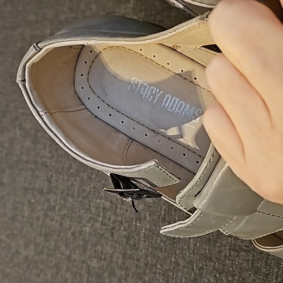 Stacy Adams "Calisto" light gray Leather Lined Monk Strap Dress Sandals sz 14… - Picture 6 of 6